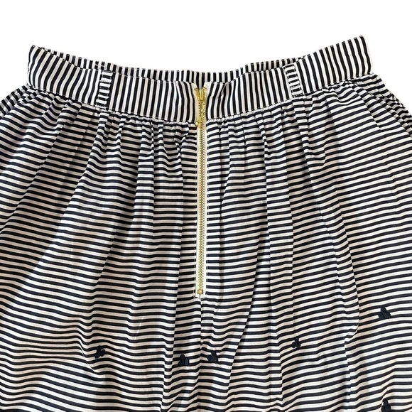 KATE SPADE LAWSON BLUE STRIPED AND EMBROIDERED SKIRT - Picture 6 of 8